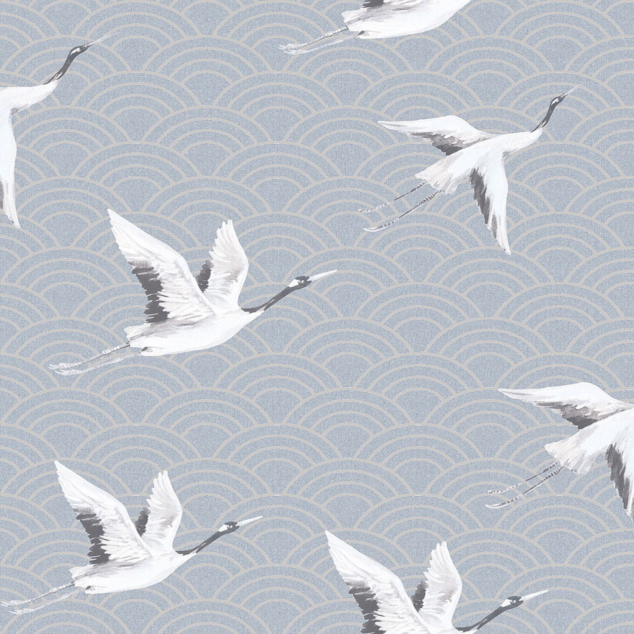 DYW0015 Japanese Cranes Discovery Teal Wallpaper By Sketch Twenty 3
