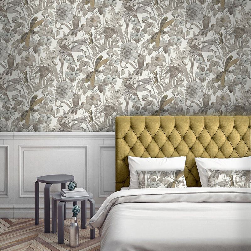 DYW0022 Paradise Discovery Smoke Grey Wallpaper By Sketch Twenty 3