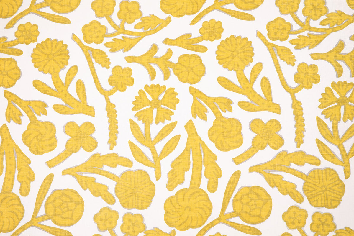 Day Lemon fabric by Christopher Farr Cloth