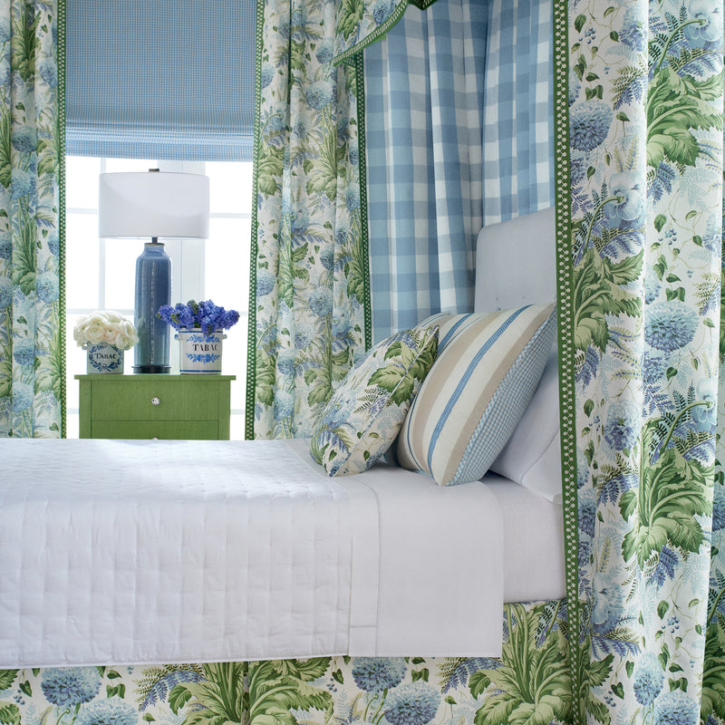 Dahlia Devon Sky on White Wallpaper by Anna French | AT24535