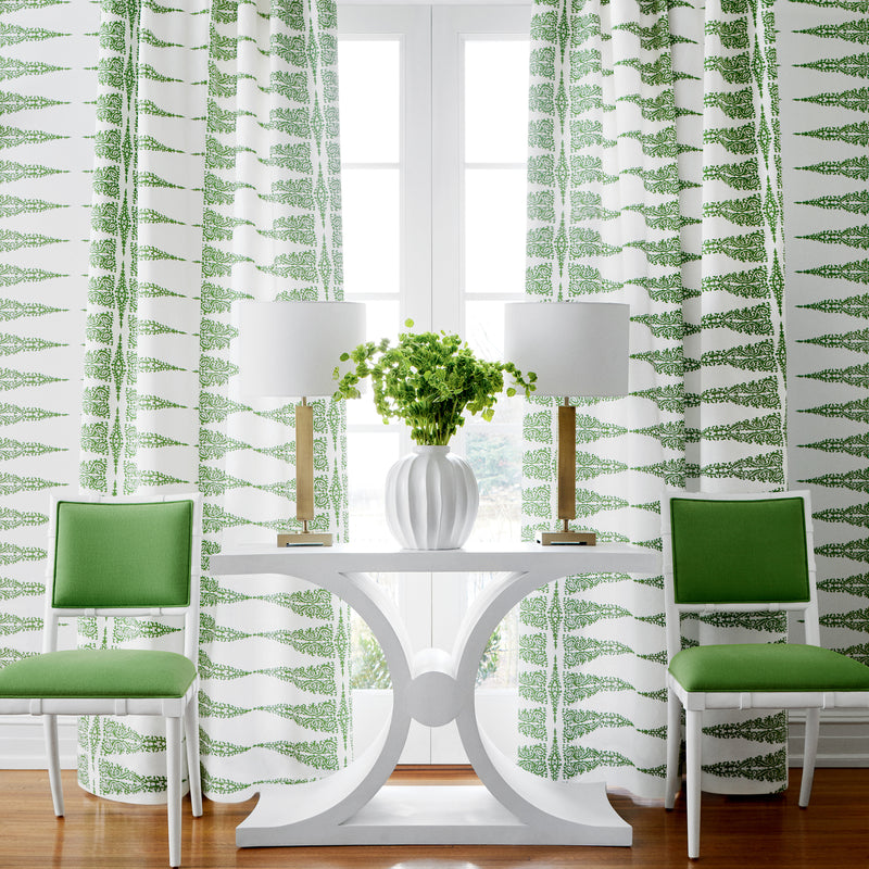 Ellery Stripe Devon Sky Blue on White Wallpaper by Anna French | AT24543