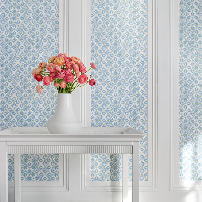 Mini Sun Devon Navy Wallpaper by Anna French | AT24569