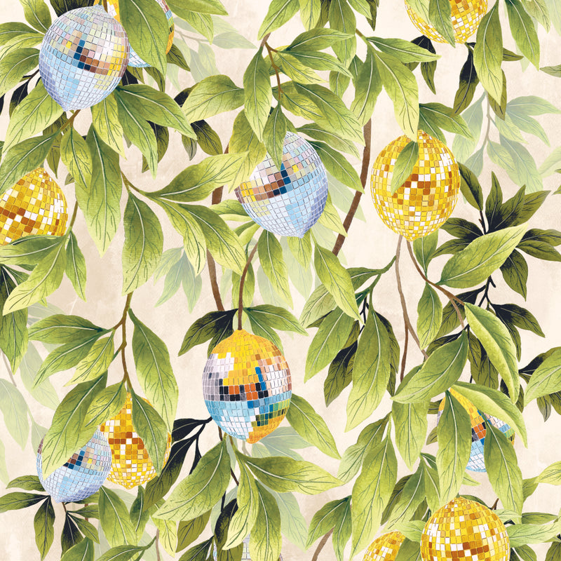 BMGI006/04A Disco Lemons Cotton Wallpaper by Brand McKenzie