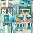 BMHD002/02B Downtown Deco Heart Deco Miami Mint Wallpaper by Brand McKenzie