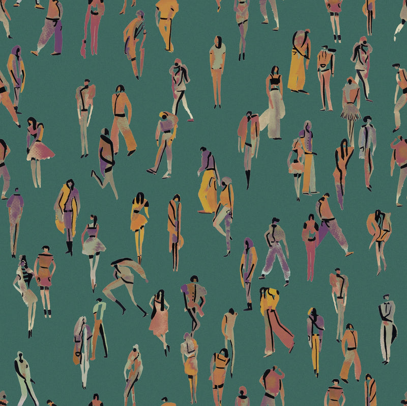 EF4901-4 Unique people Turquoise L'Enfant Terrible Wallpaper by Tres Tintas