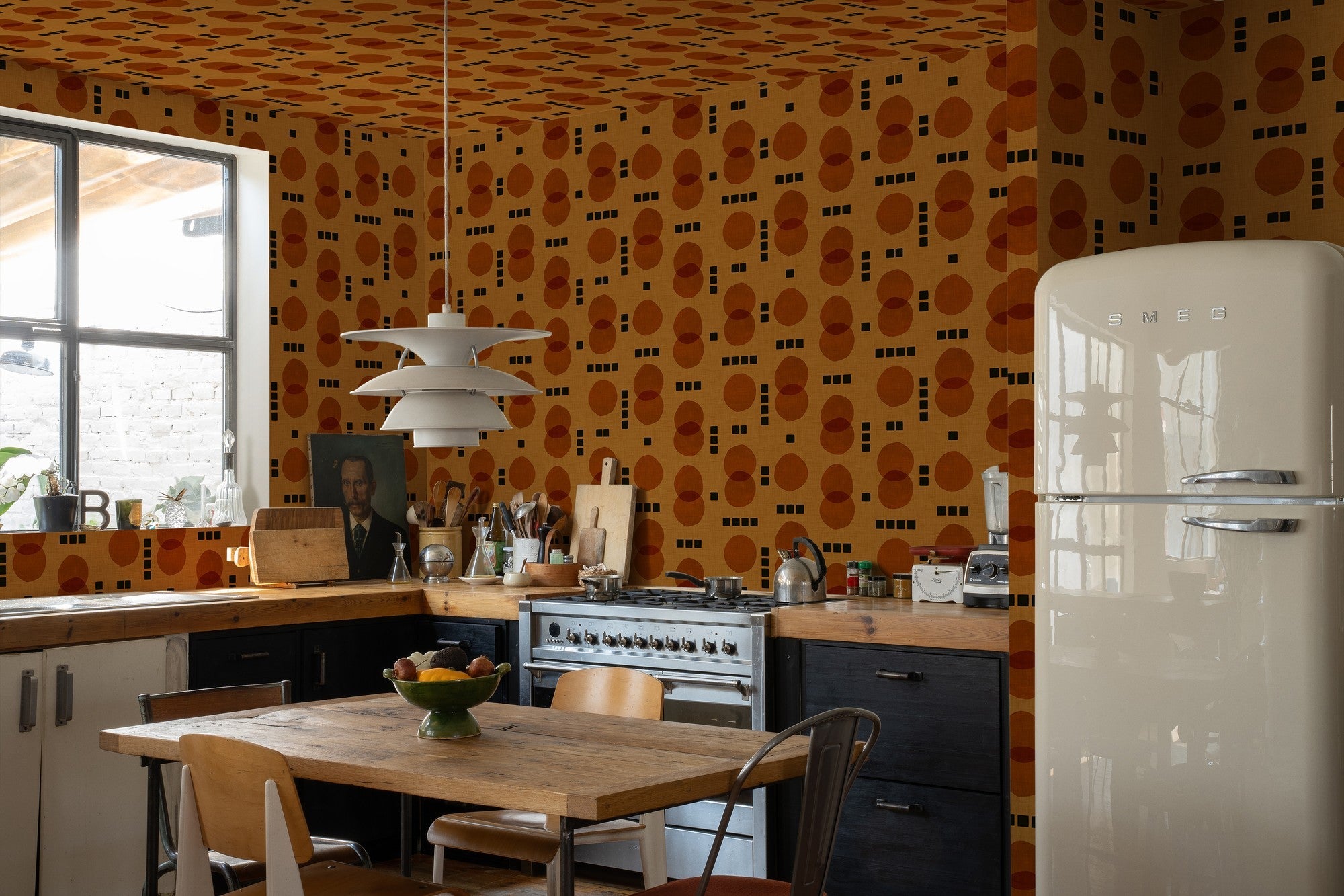 EF4902-3 Rebel Dots Orange L'Enfant Terrible Wallpaper by Tres Tintas