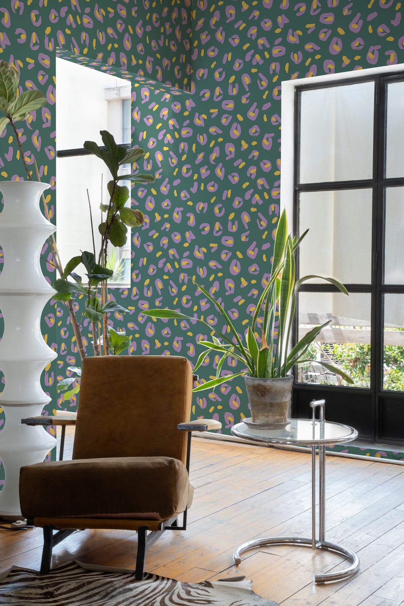 EF4903-3 Funky Leopard Turquoise L'Enfant Terrible Wallpaper by Tres Tintas