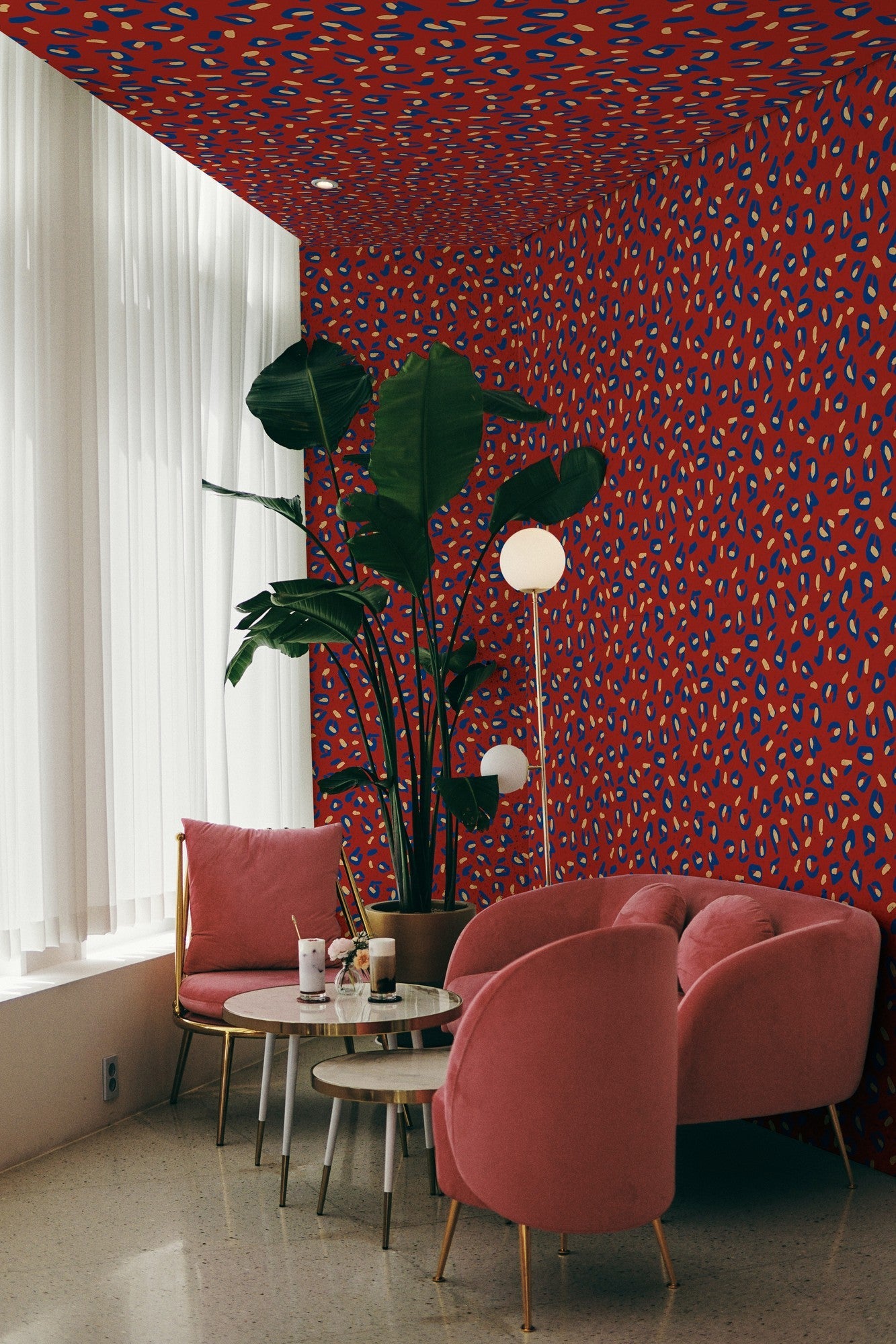 EF4903-4 Funky Leopard Red L'Enfant Terrible Wallpaper by Tres Tintas