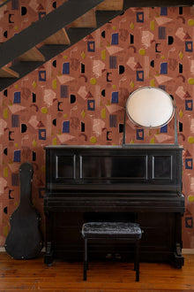EF4904-2 Brave Partiture Red L'Enfant Terrible Wallpaper by Tres Tintas
