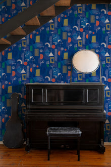 EF4904-3 Brave Partiture Blue L'Enfant Terrible Wallpaper by Tres Tintas
