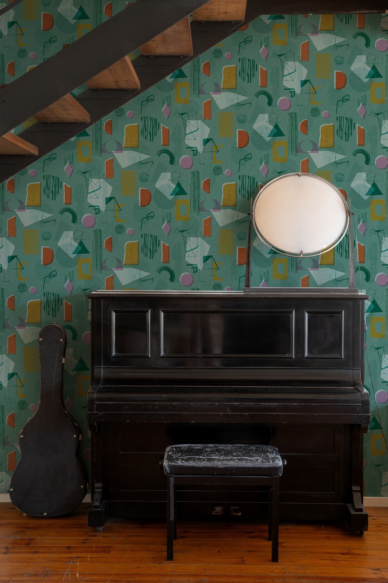 EF4904-5 Brave Partiture Turquoise L'Enfant Terrible Wallpaper by Tres Tintas