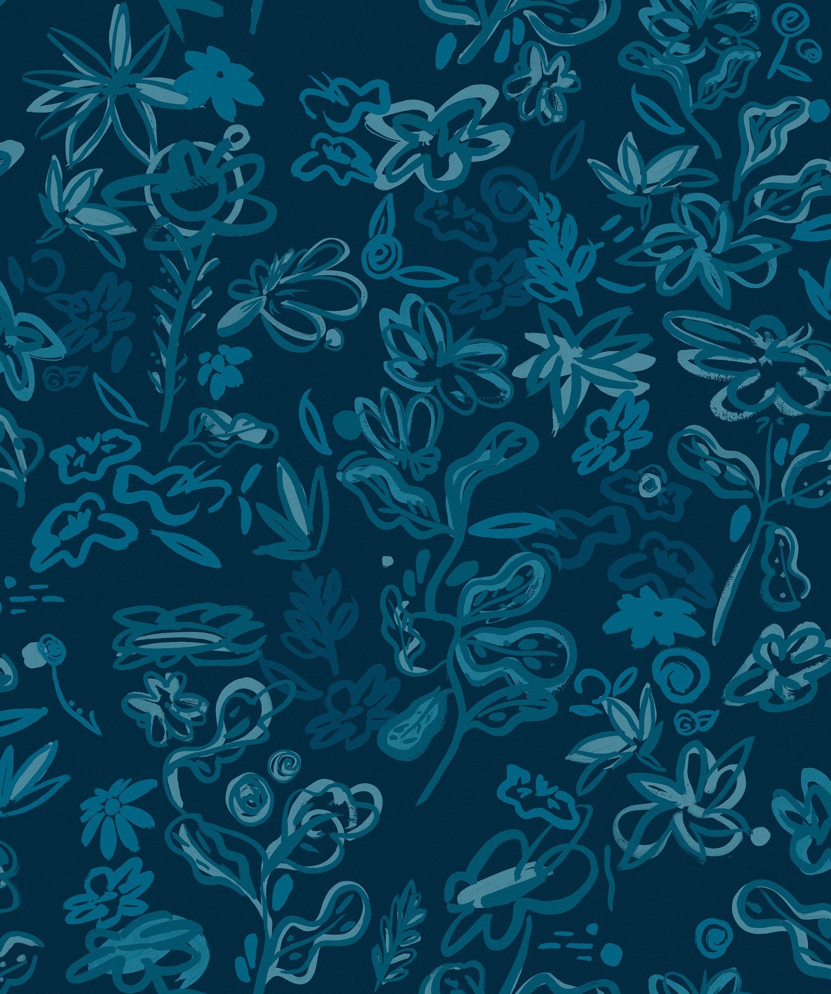 EF4905-1 Crazy Flowers Azul L'Enfant Terrible Wallpaper by Tres Tintas