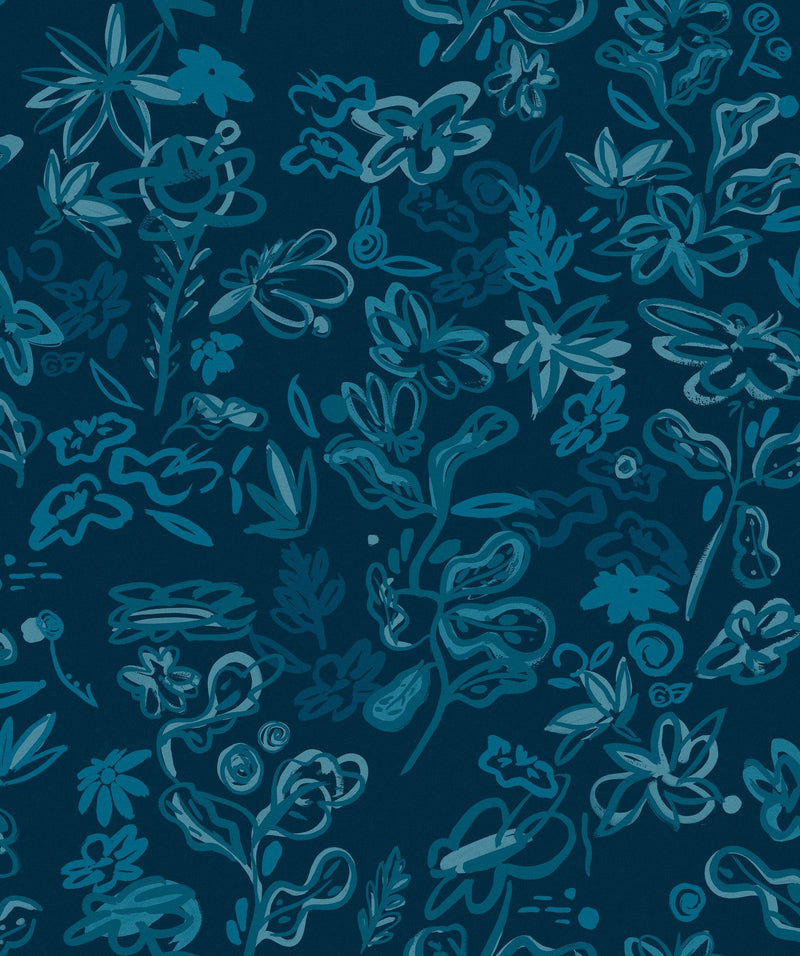 EF4905-1 Crazy Flowers Azul L'Enfant Terrible Wallpaper by Tres Tintas