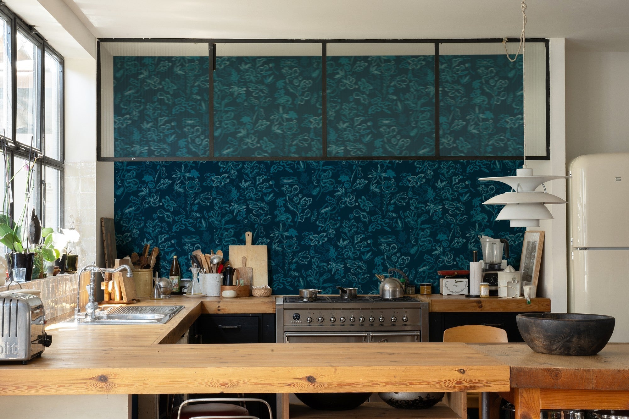 EF4905-1 Crazy Flowers Azul L'Enfant Terrible Wallpaper by Tres Tintas