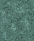 Crazy Flowers Turquoise L'Enfant Terrible Wallpaper by Tres Tintas
