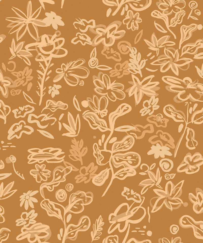 EF4905-3 Crazy Flowers Ochre L'Enfant Terrible Wallpaper by Tres Tintas