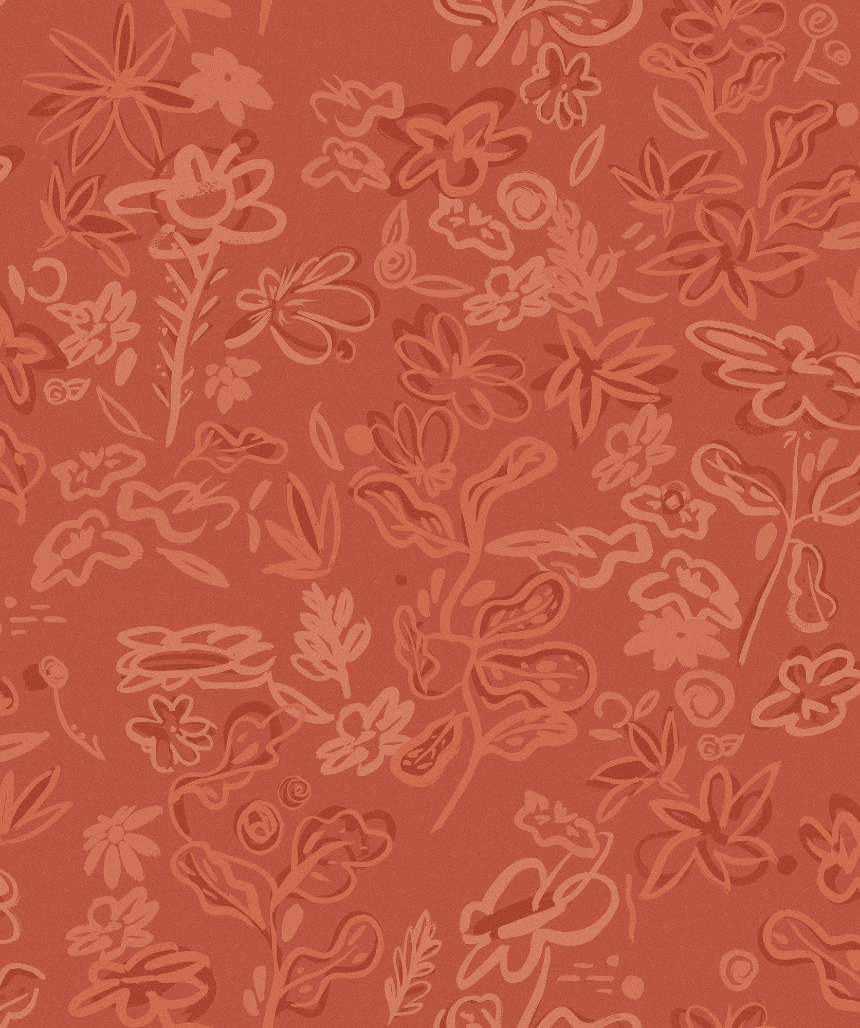 EF4905-4 Crazy Flowers Red L'Enfant Terrible Wallpaper by Tres Tintas