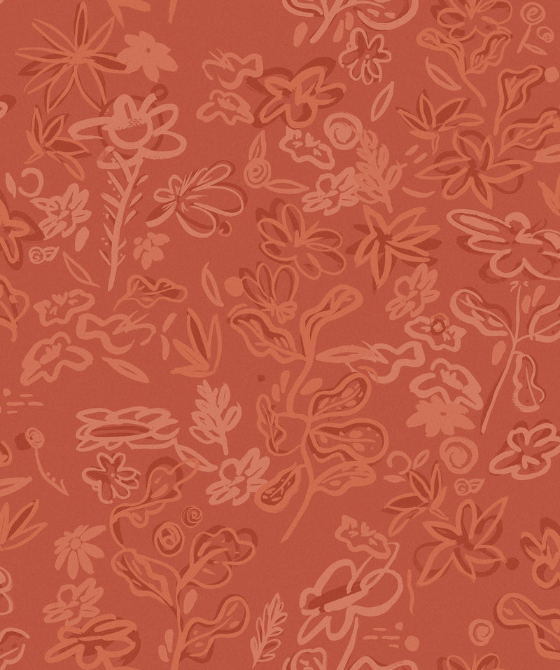 EF4905-4 Crazy Flowers Red L'Enfant Terrible Wallpaper by Tres Tintas