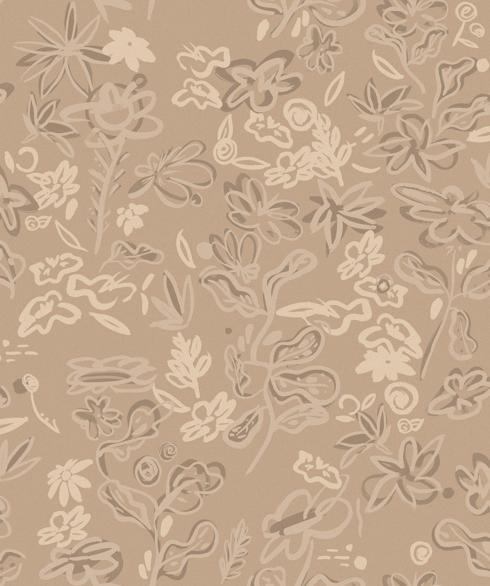 EF4905-5 Crazy Flowers Beige L'Enfant Terrible Wallpaper by Tres Tintas