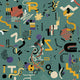 Funny Shapes Turquoise L'Enfant Terrible Wallpaper by Tres Tintas