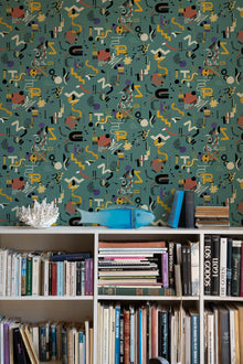 EF4906-1 Funny Shapes Turquoise L'Enfant Terrible Wallpaper by Tres Tintas
