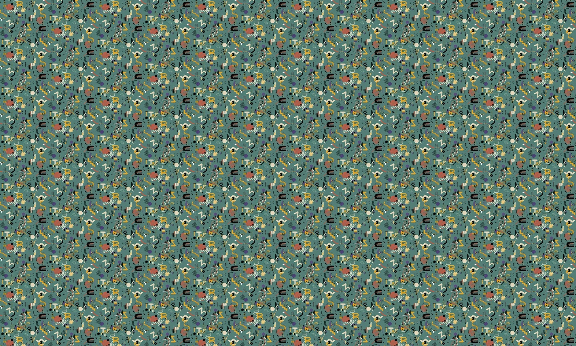 EF4906-1 Funny Shapes Turquoise L'Enfant Terrible Wallpaper by Tres Tintas