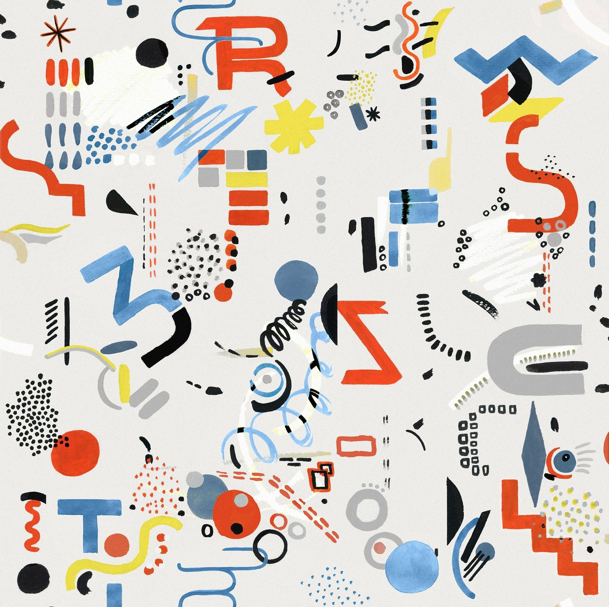 EF4906-2 Funny Shapes White L'Enfant Terrible Wallpaper by Tres Tintas