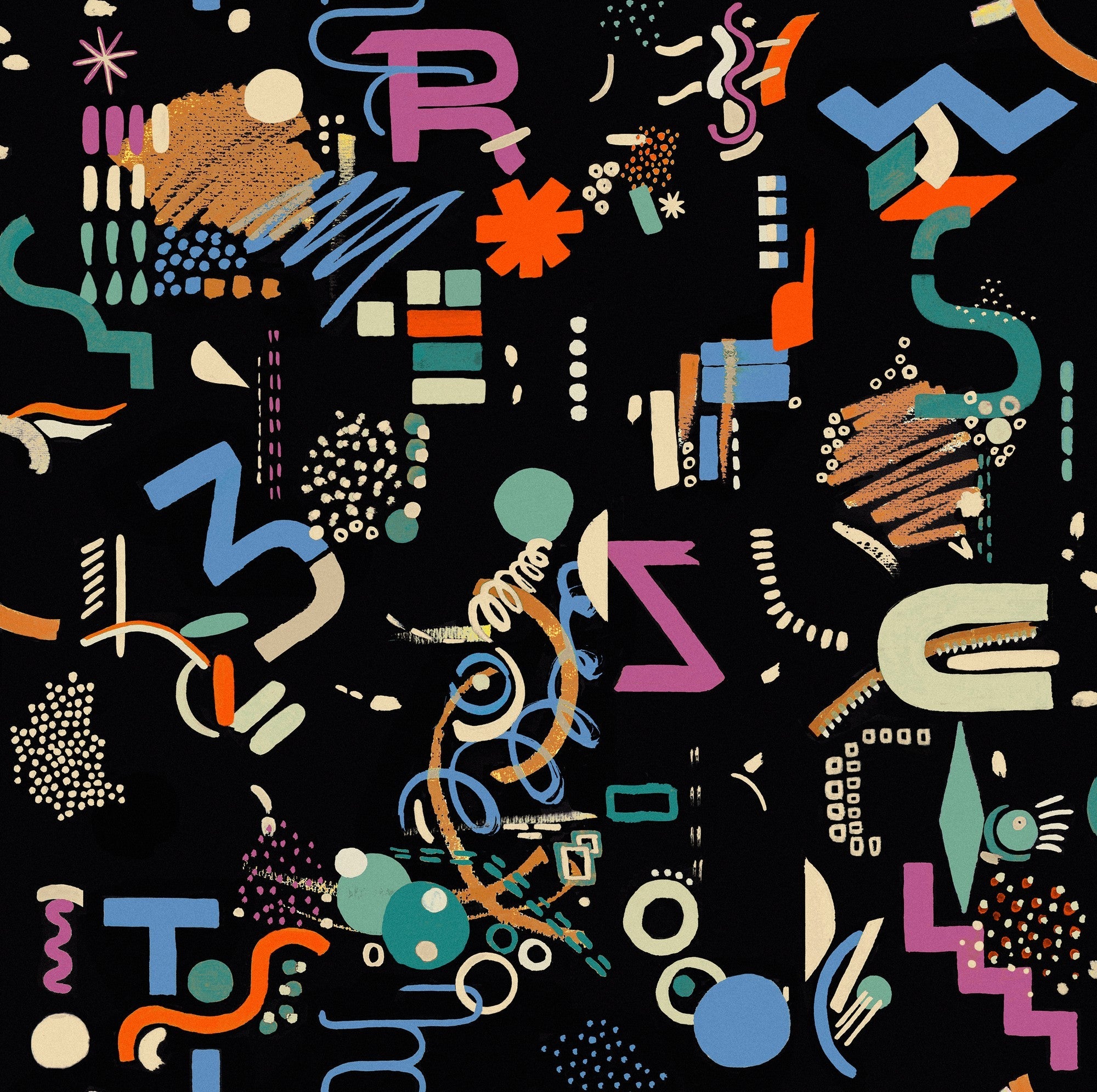 EF4906-3 Funny Shapes Black L'Enfant Terrible Wallpaper by Tres Tintas