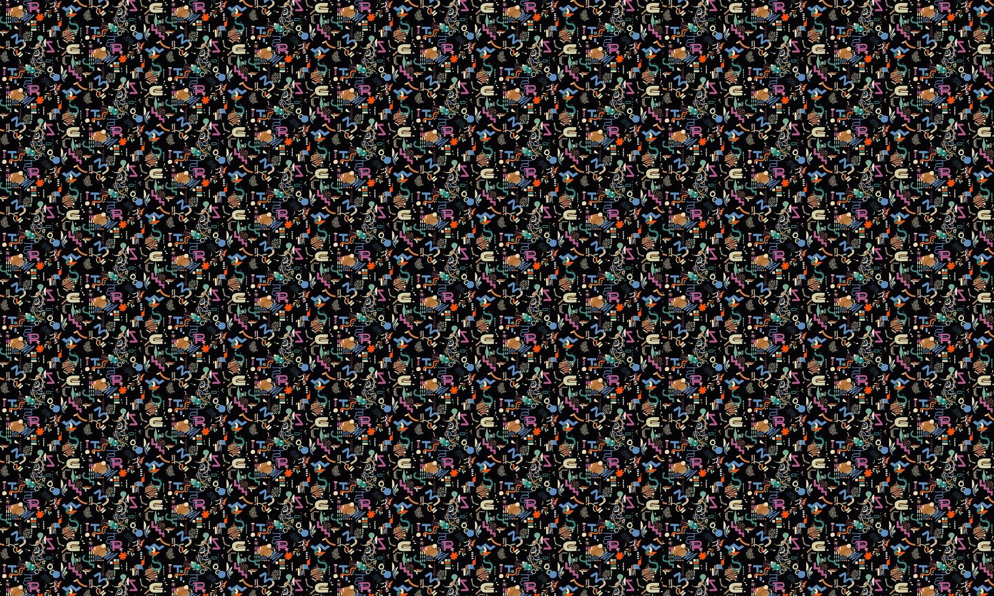 EF4906-3 Funny Shapes Black L'Enfant Terrible Wallpaper by Tres Tintas