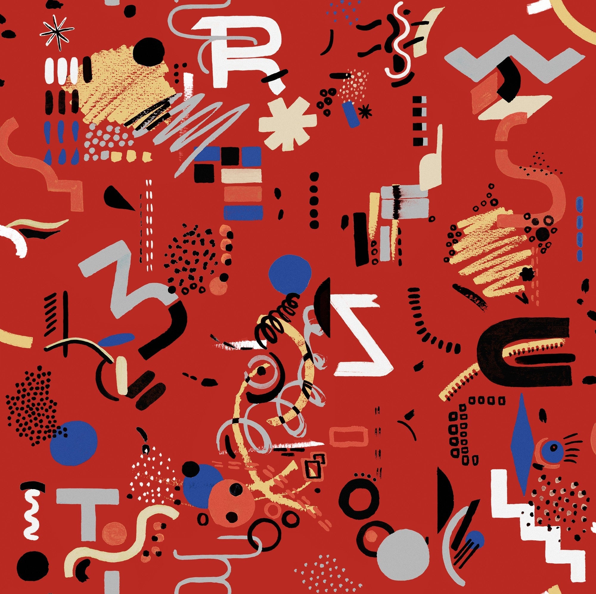 EF4906-5 Funny Shapes Red L'Enfant Terrible Wallpaper by Tres Tintas