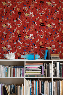 EF4906-5 Funny Shapes Red L'Enfant Terrible Wallpaper by Tres Tintas