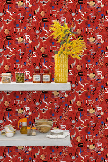 EF4906-5 Funny Shapes Red L'Enfant Terrible Wallpaper by Tres Tintas