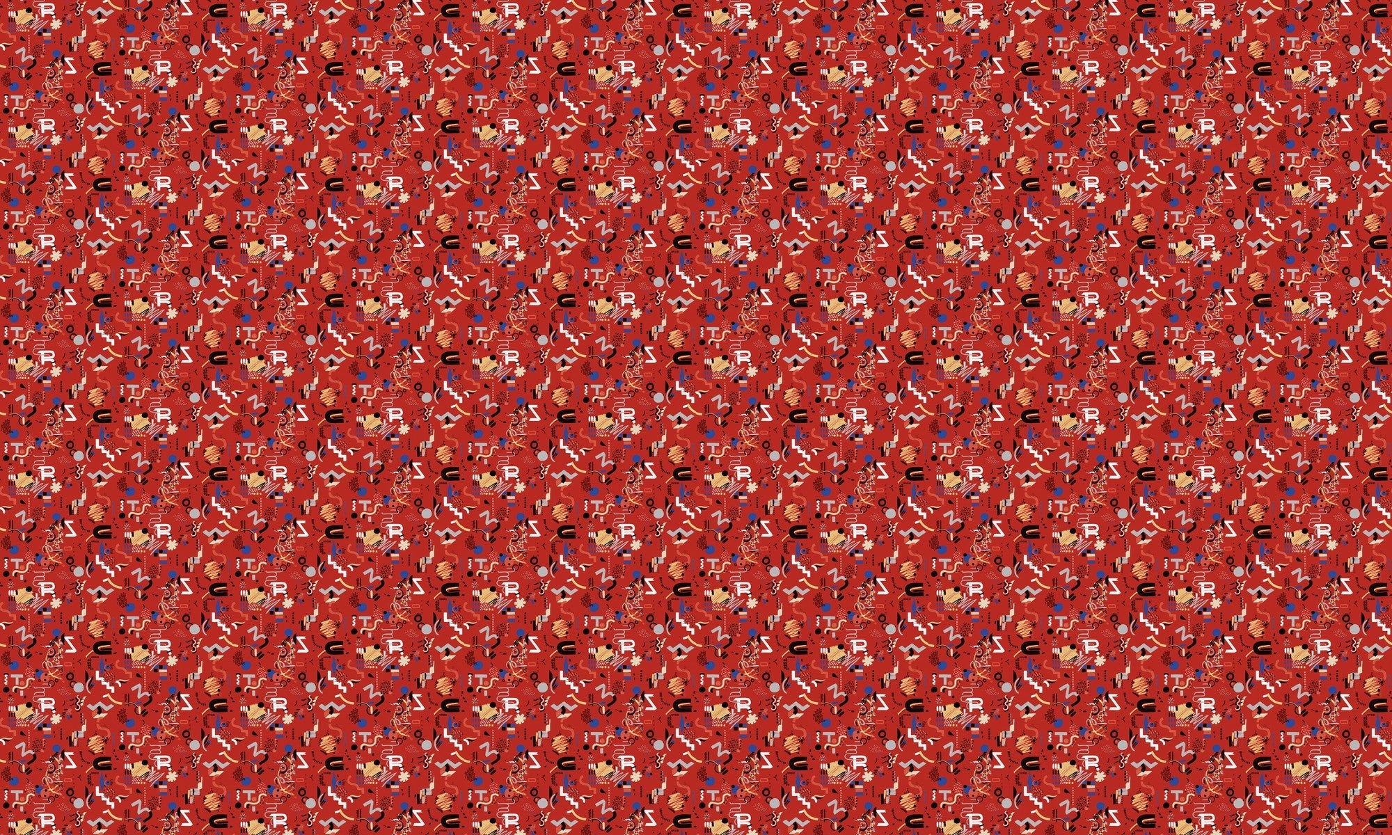 EF4906-5 Funny Shapes Red L'Enfant Terrible Wallpaper by Tres Tintas