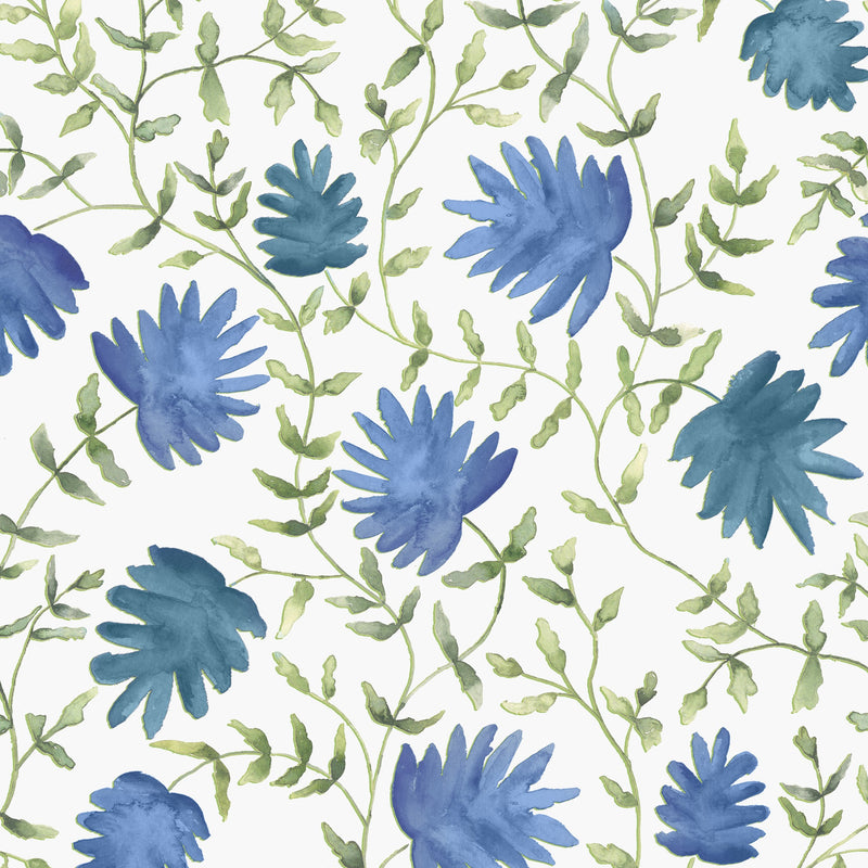 Elai Denim Country Folk Wallpaper by Voyage Maison | ELAI/WPO/DEN
