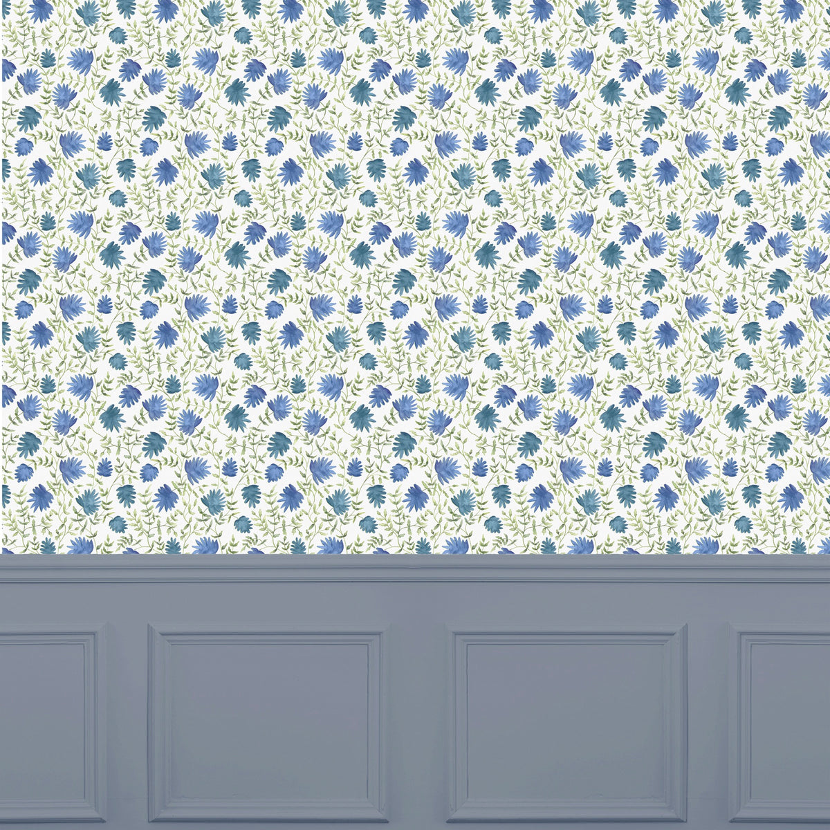 Elai Denim Country Folk Wallpaper by Voyage Maison | ELAI/WPO/DEN