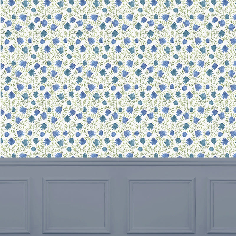 Elai Denim Country Folk Wallpaper by Voyage Maison | ELAI/WPO/DEN