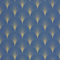 Prosperity Bleu Outre Mer Dore Elegance Wallpaper by Caselio