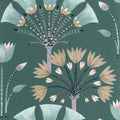 Majestic Vert Emeraude Violet Dore Elegance Wallpaper by Caselio