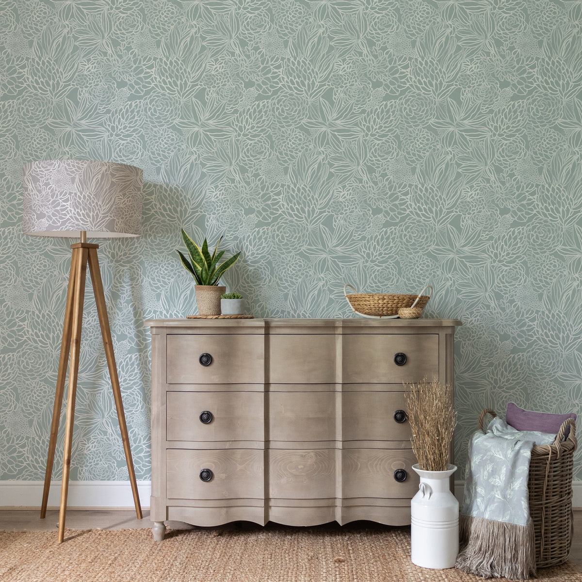 Elstow Duck Egg Wallpaper by Voyage Maison | ELSTOW/WPO/DUC