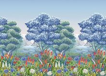 W7810-02 Elysium Mural Rhapsody Aqua Wallpaper by Osborne & Little