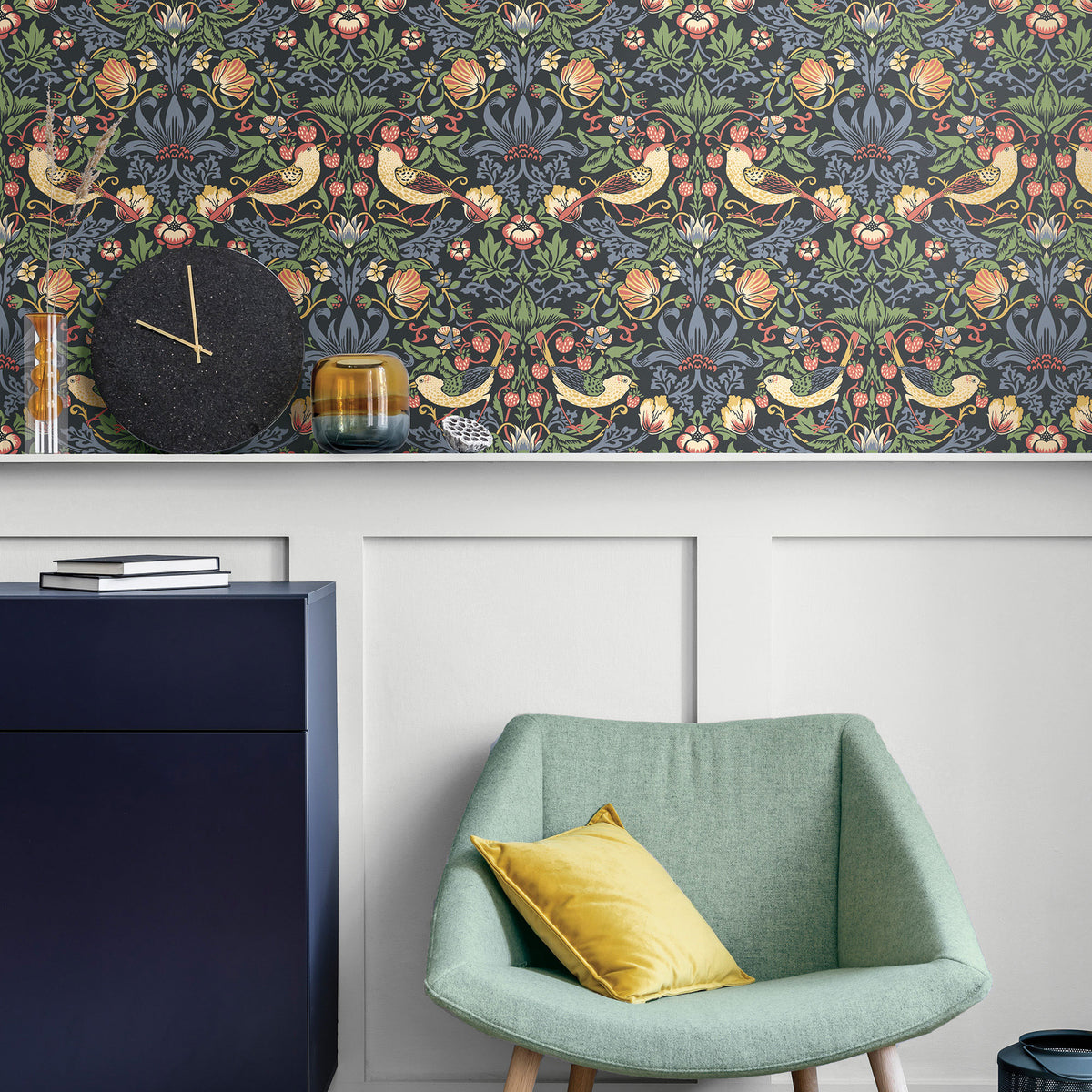 Fragaria Garden Arts and Crafts Wallpaper By Galerie