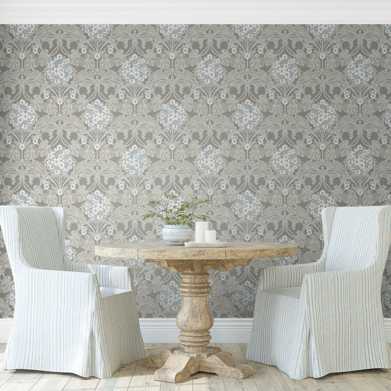ET12105 Floral Hydrangea Arts and Crafts Wallpaper By Galerie