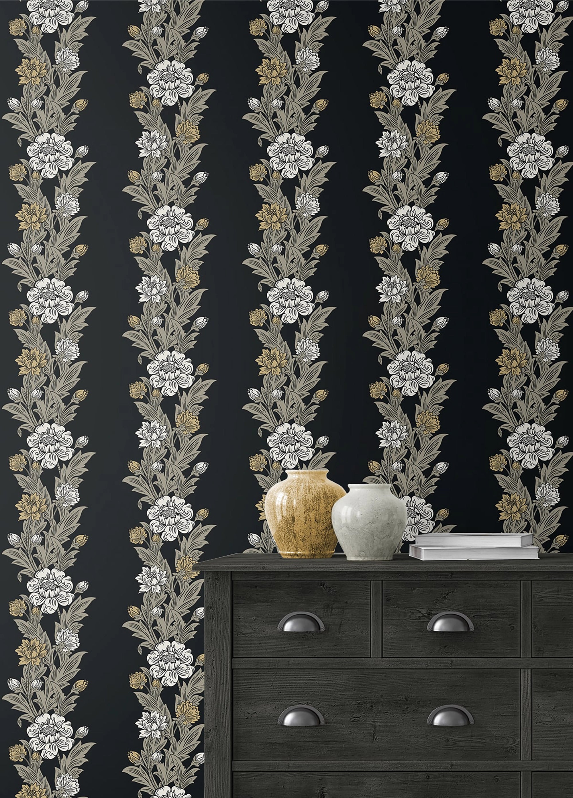 ET12700 Blooming Stripe Arts and Crafts Wallpaper By Galerie
