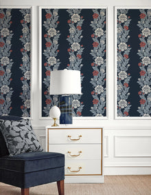 ET12712 Blooming Stripe Arts and Crafts Wallpaper By Galerie