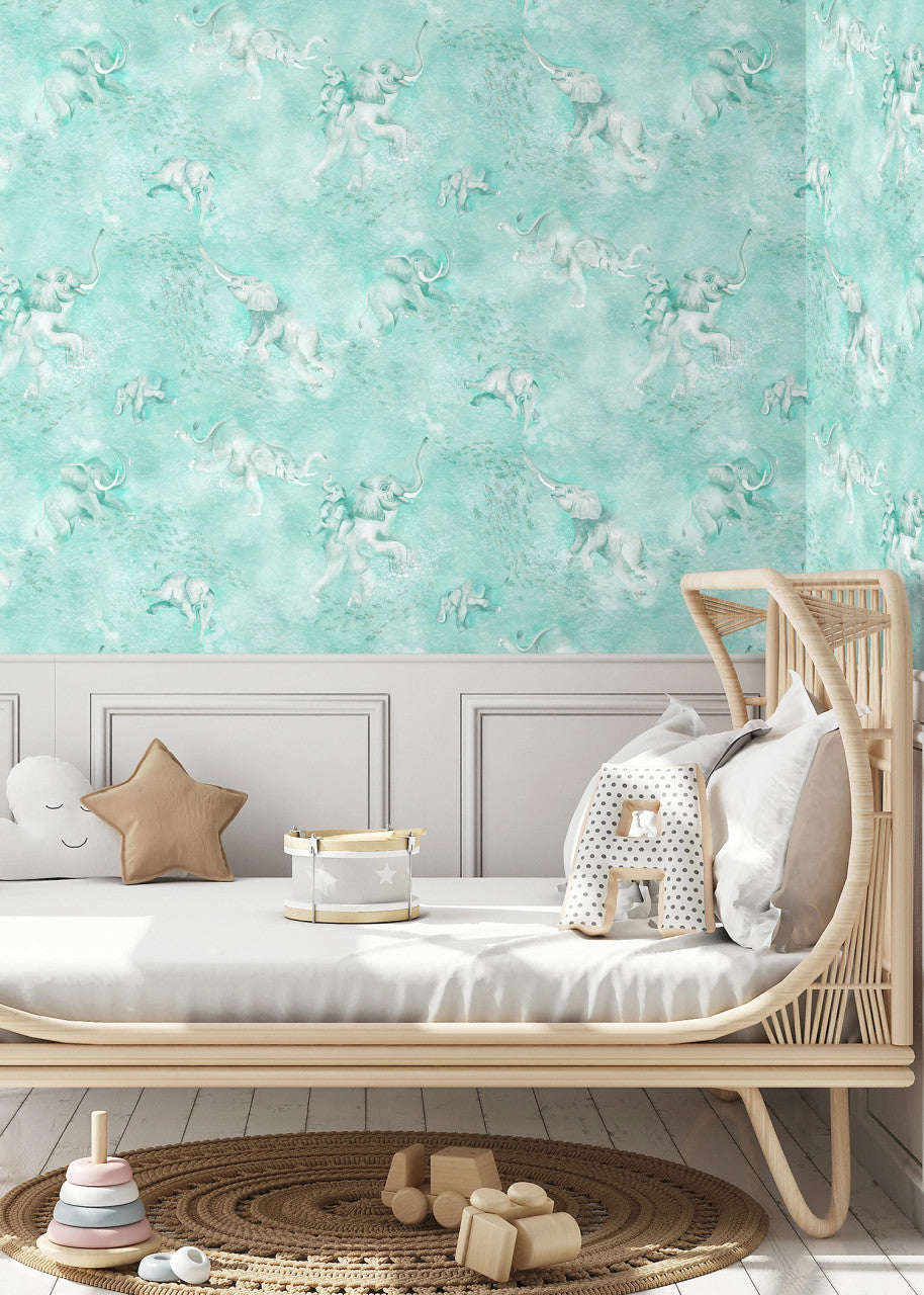 BMPP004/02A Elephant Breaststroke Wallpaper by Brand McKenzie