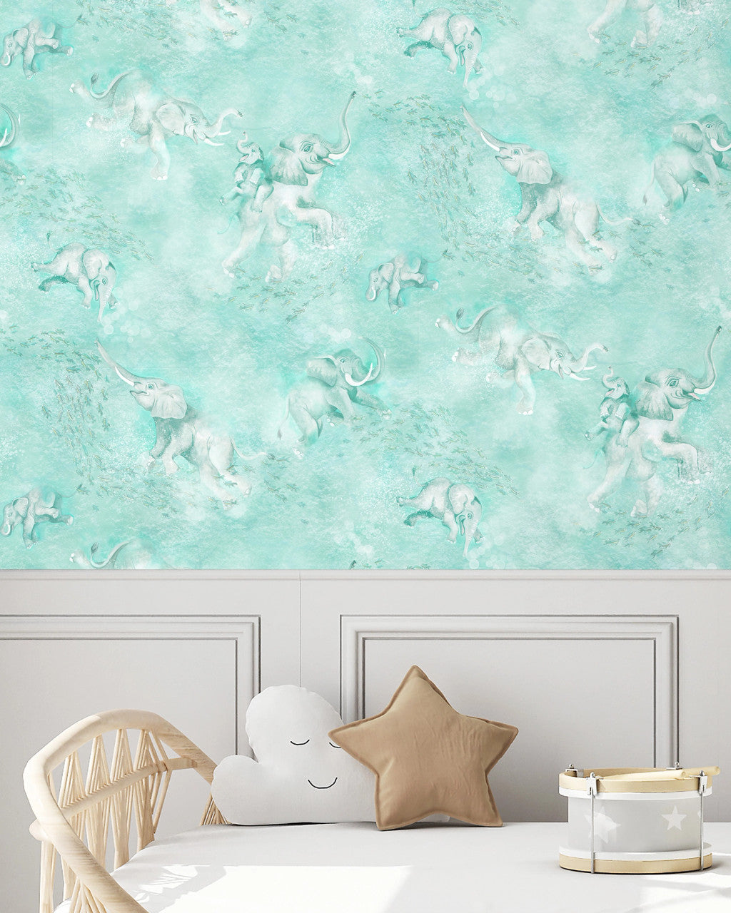 BMPP004/02A Elephant Breaststroke Wallpaper by Brand McKenzie