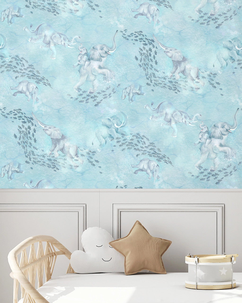BMPP004/02B Elephant Breaststroke Wallpaper by Brand McKenzie