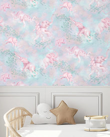 BMPP004/02C Elephant Breaststroke Wallpaper by Brand McKenzie