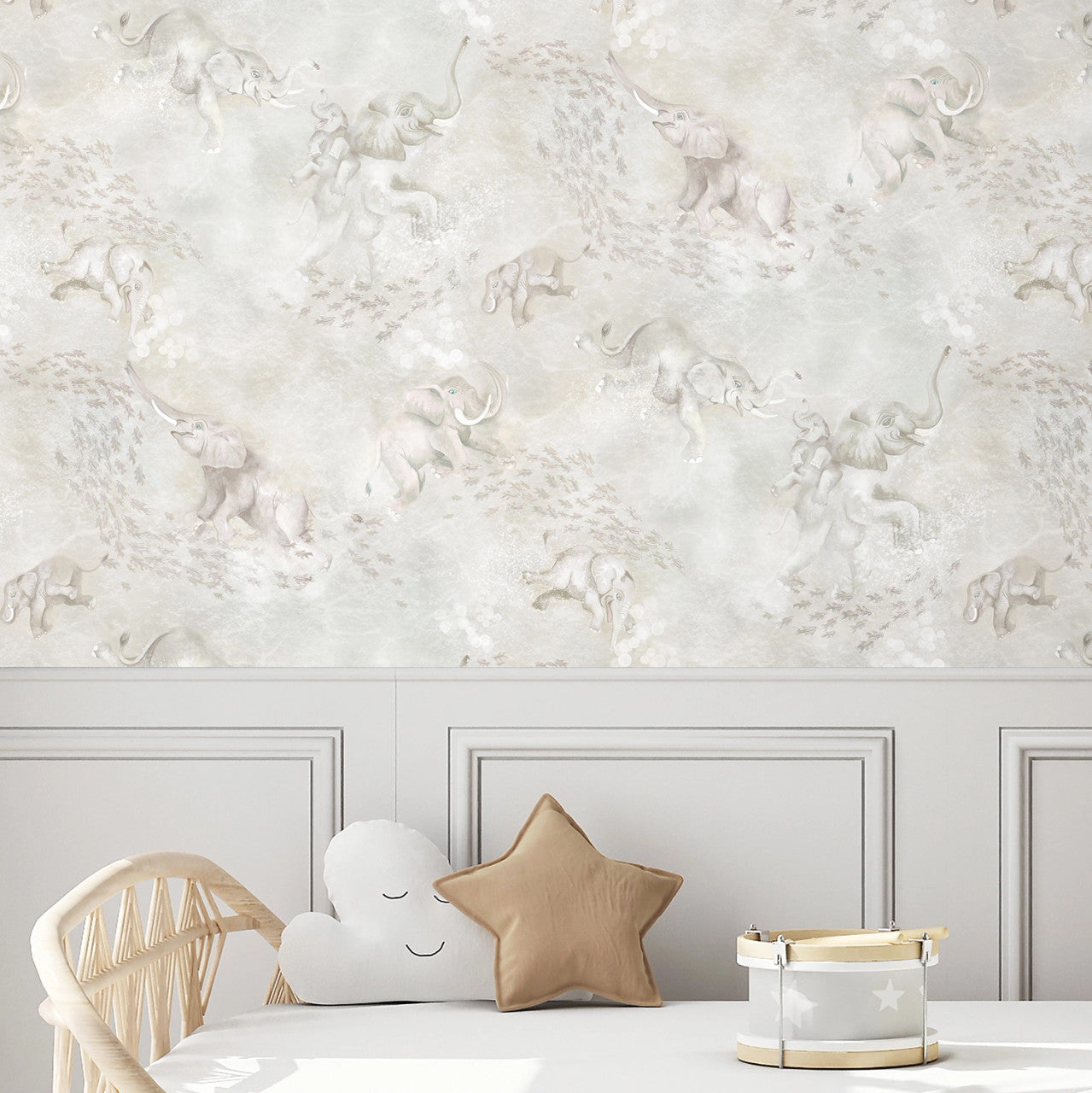 BMPP004/02D Elephant Breaststroke Wallpaper by Brand McKenzie