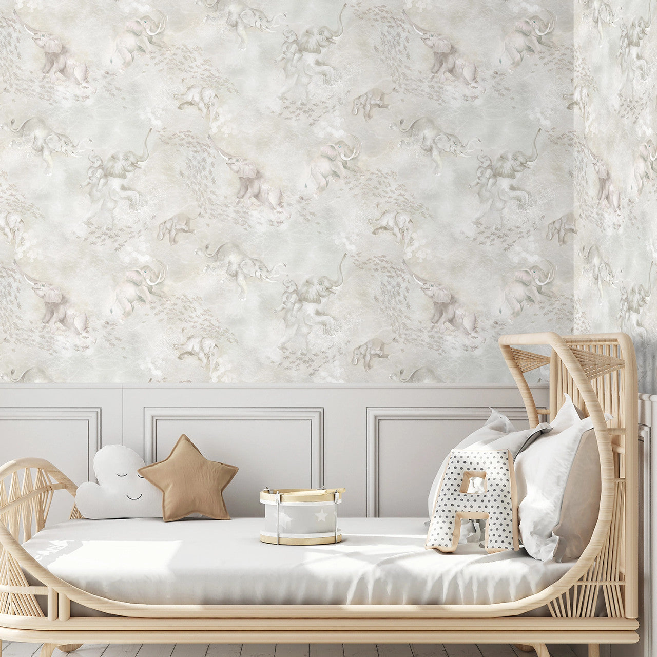BMPP004/02D Elephant Breaststroke Wallpaper by Brand McKenzie